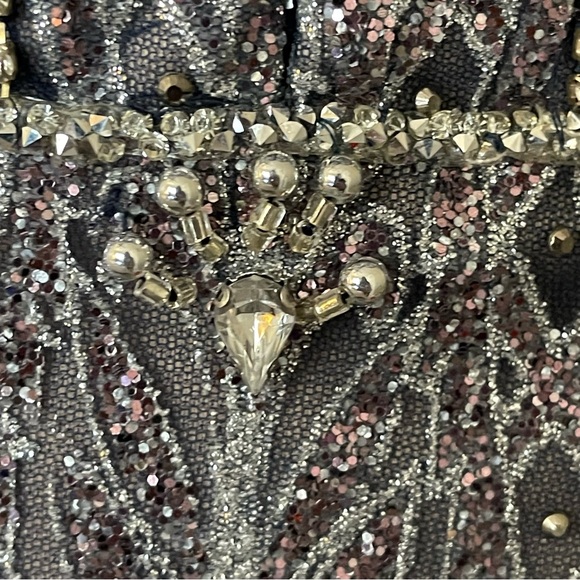 Elizabeth K by GLS Corset Tie Hand Beaded Mermaid Dress - Picture 7 of 9